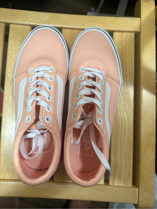 Vans Shoes - Vans Peach Canvas Low-Top Sneakers with White Stripe